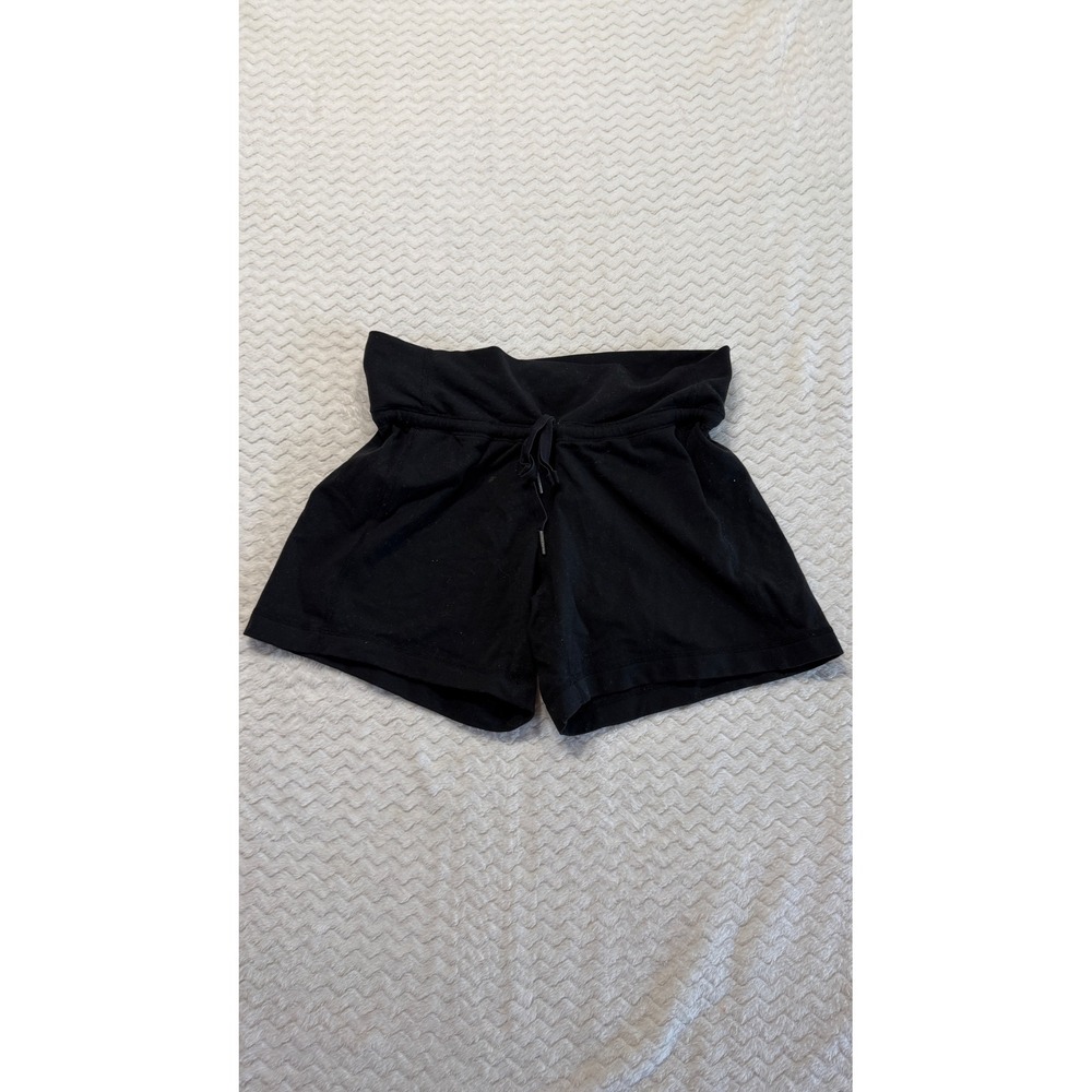 Lululemon Black Fold Over Waist Drawstring Athletic Shorts Size 4